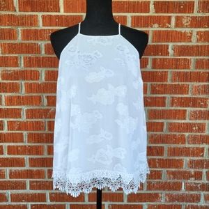 Kaari Blue floral tunic blouse (NWT)
